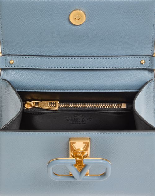 Valentino Garavani - Valentino Garavani Vsling Small Handbag In Grainy Calfskin - Stone - Woman - Top Handle Bags